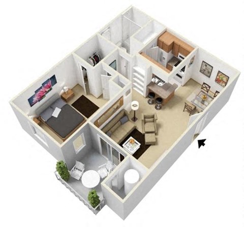 a floor plan of a two story apartment with a balcony